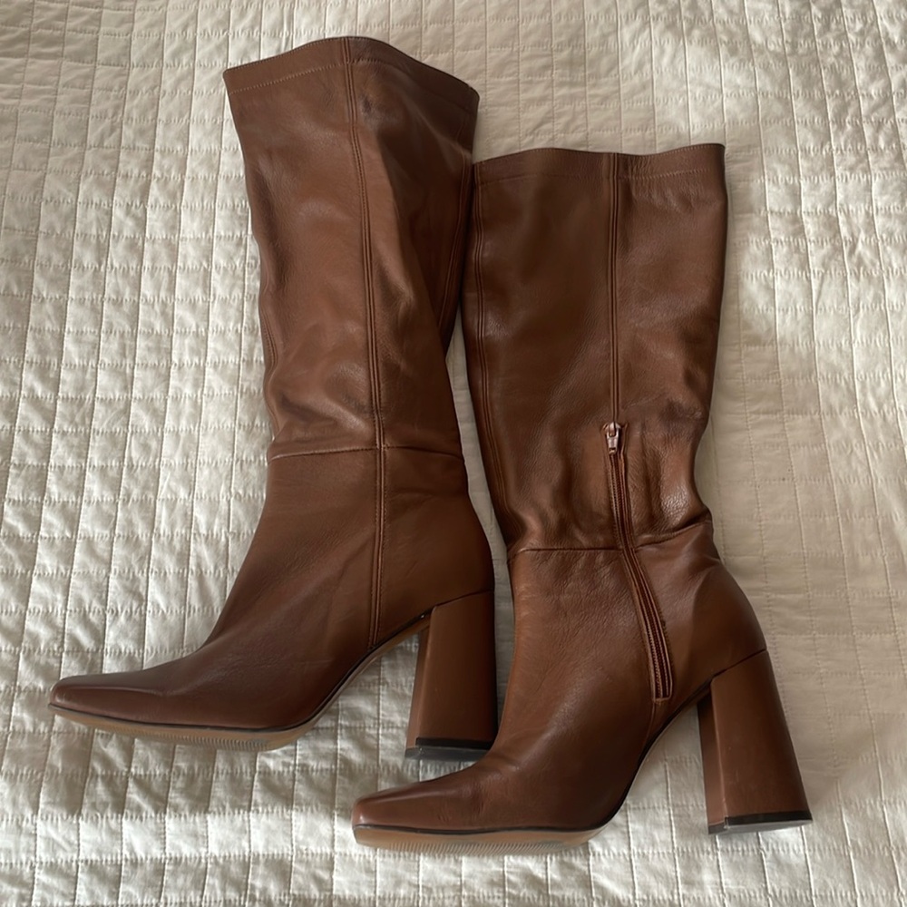 L’Intervalle | size 40 | Elegant Cognac Leather Boots